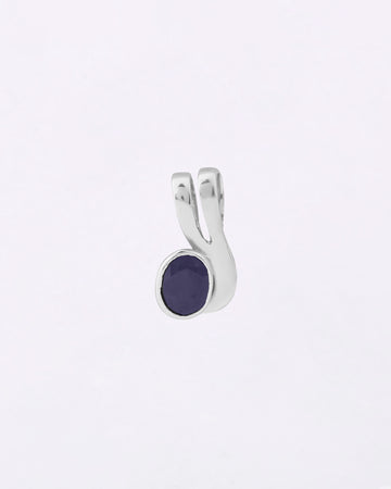 Twirl Edge Blue Sapphire Pendant in 925 Silver
