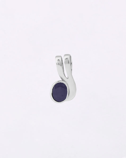 Twirl Edge Blue Sapphire Pendant in 925 Silver