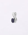 Twirl Edge Blue Sapphire Pendant in 925 Silver