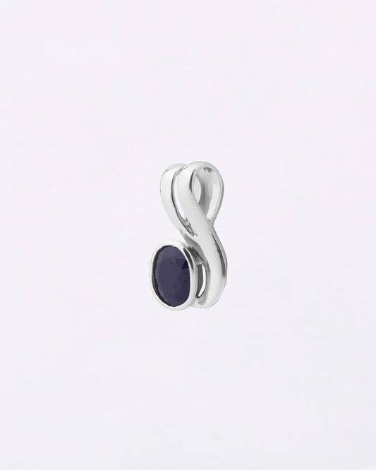 Twirl Edge Blue Sapphire Pendant in 925 Silver