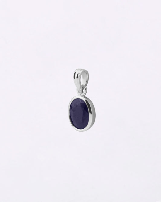 Plain Blue Sapphire Pendant in 925 Silver