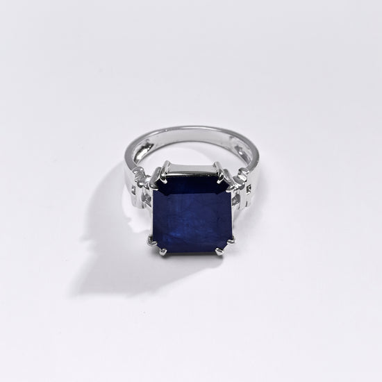 Premium Blue Sapphire (Neelam) Ring in 925 Silver - #1199NO8 - Myra