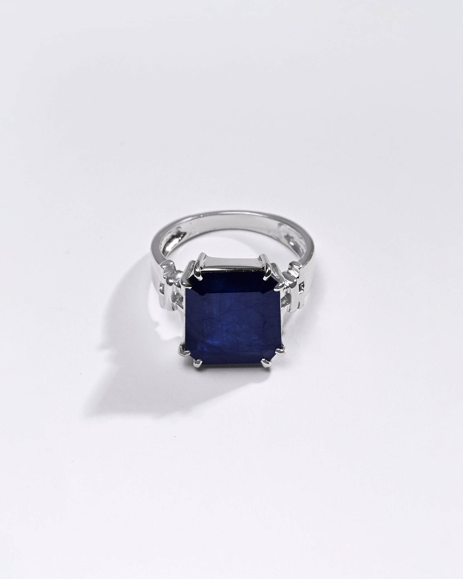 Premium Blue Sapphire (Neelam) Ring in 925 Silver - #1199NO8 - Myra