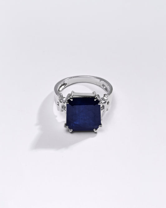 Premium Blue Sapphire (Neelam) Ring in 925 Silver - #1199NO8 - Myra