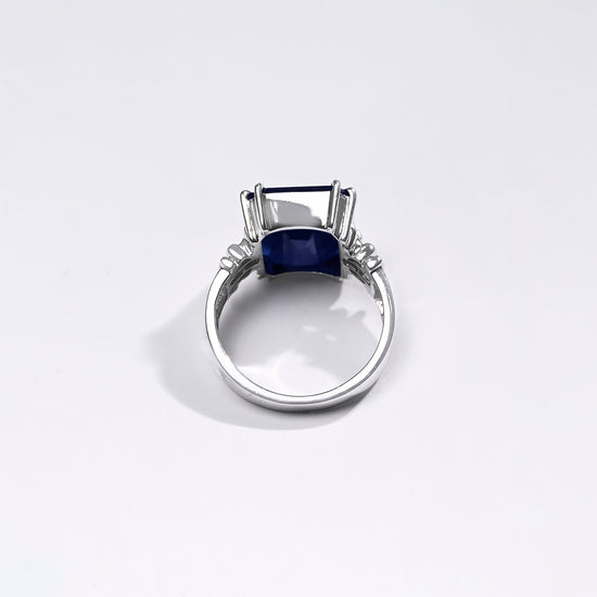 Premium Blue Sapphire (Neelam) Ring in 925 Silver - #1199NO8 - Myra