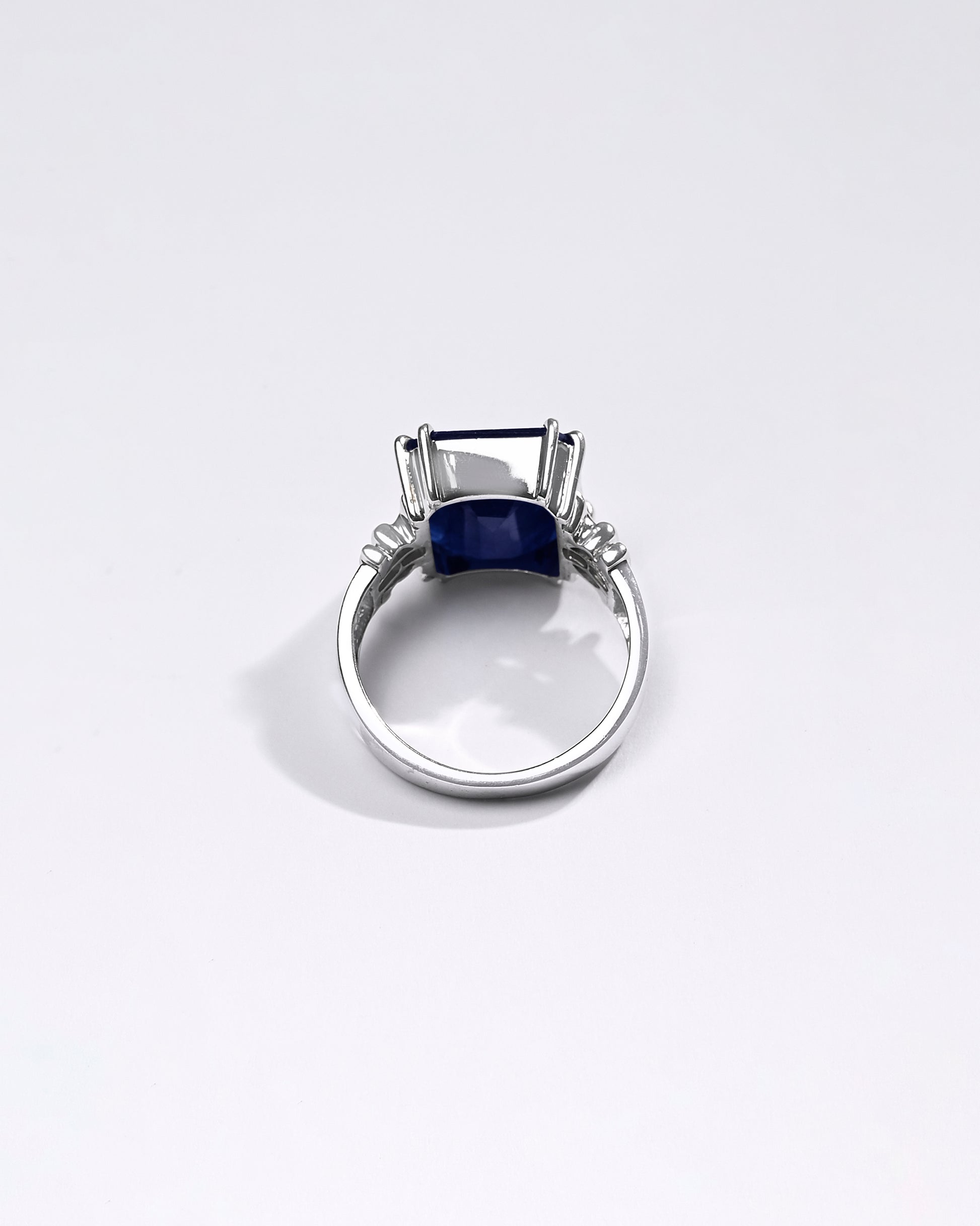 Premium Blue Sapphire (Neelam) Ring in 925 Silver - #1199NO8 - Myra