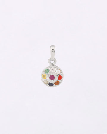 Nova Chakra Navratna Pendant in 925 Silver