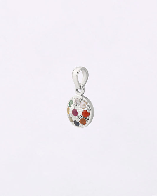 Nova Chakra Navratna Pendant in 925 Silver