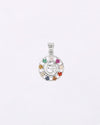 Om Chakra Navratna Pendant in 925 Silver