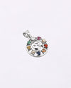 Om Chakra Navratna Pendant in 925 Silver