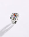 Swastik Navratna (Navgrah) Ring in 925 Sterling Silver