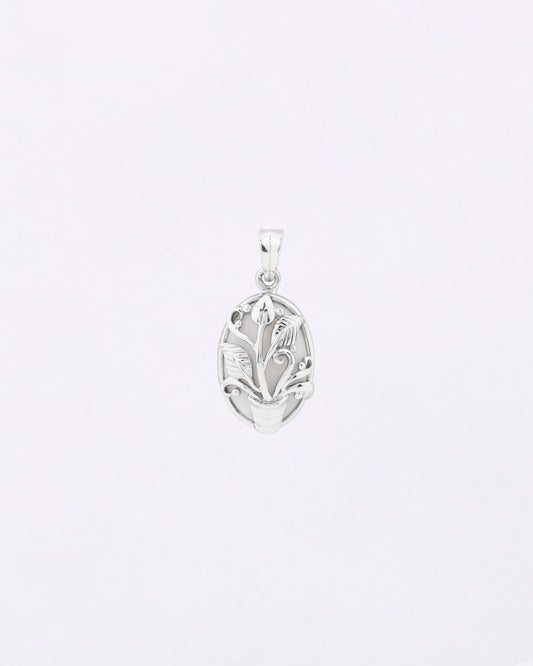 Flora Crest Opal Pendant in 925 Silver