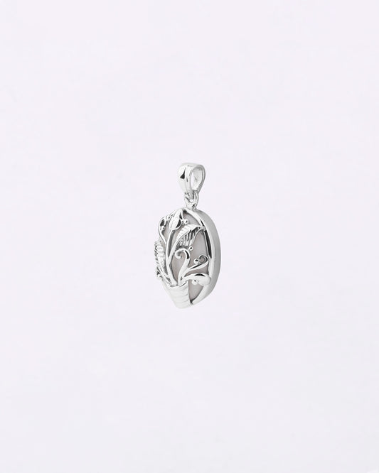 Flora Crest Opal Pendant in 925 Silver