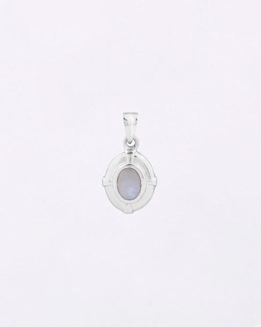 Moonlit Crown Opal Pendant in 925 Silver