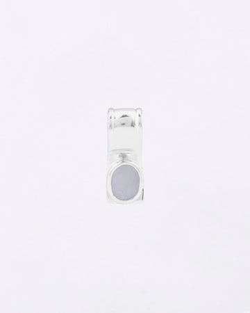 Halo Edge Opal Pendant in 925 Silver