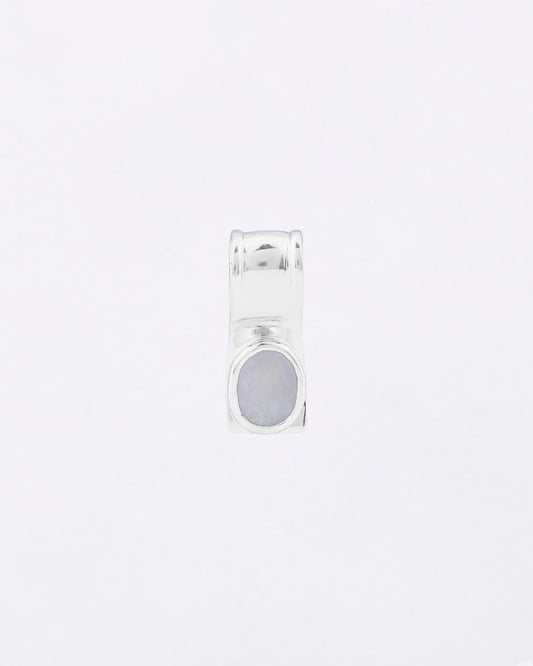Halo Edge Opal Pendant in 925 Silver