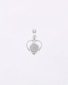 Heart Border Opal Pendant in 925 Silver