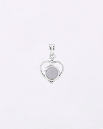 Heart Border Opal Pendant in 925 Silver