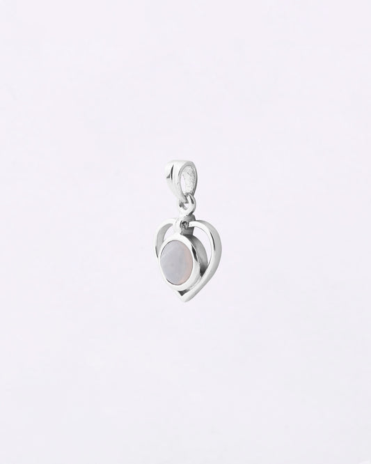 Heart Border Opal Pendant in 925 Silver
