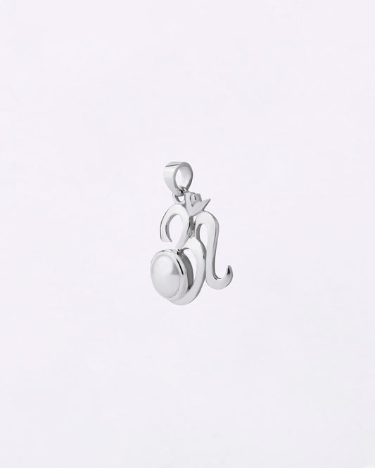 Eternal Om Pearl Pendant in 925 Silver