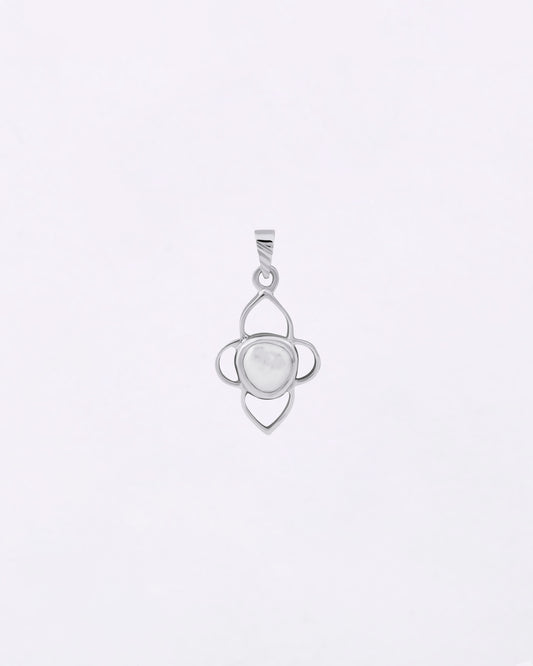 Cloud Petal Pearl Pendant in 925 Silver