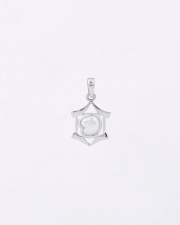 Hexa Edge Pearl Pendant in 925 Silver