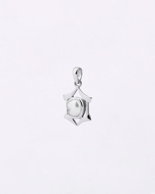 Hexa Edge Pearl Pendant in 925 Silver