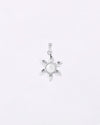 Sun Petal Shaped Pearl Pendant in 925 Silver