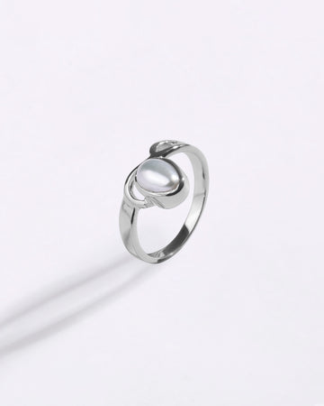 Infinity Pearl (Moti) Ring in 925 Sterling Silver - Shakti U