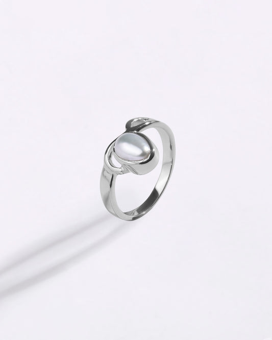 Infinity Pearl (Moti) Ring in 925 Sterling Silver - Shakti U