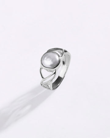 Designer Pearl (Moti) Ring in 925 Sterling Silver - Shakti R