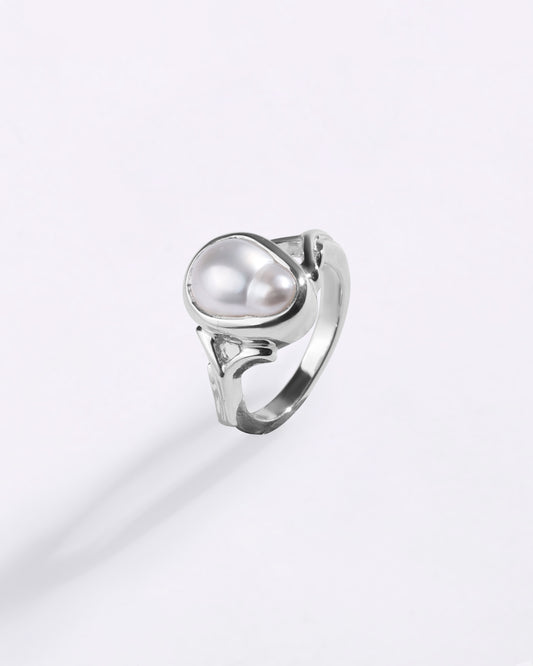 Essential Pearl (Moti) Ring in 925 Sterling Silver - Shakti U