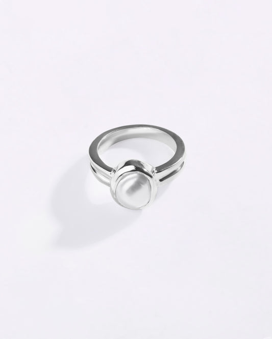 Prosperity Pearl (Moti) Ring in 925 Sterling Silver - Shakti U