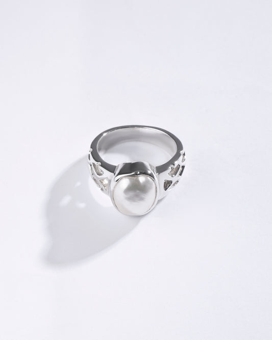 Supreme Pearl (Moti) Ring in 925 Sterling Silver - Shakti U
