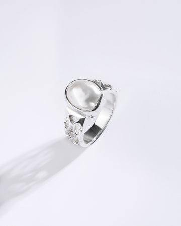 Supreme Pearl (Moti) Ring in 925 Sterling Silver - Shakti U