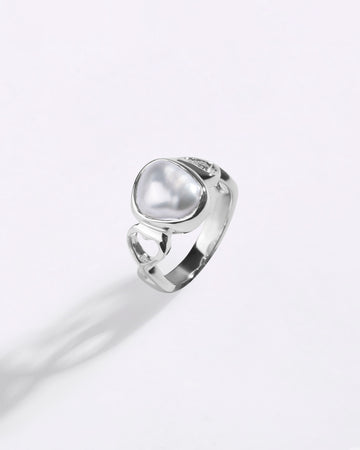 Glorious Pearl (Moti) Ring in 925 Sterling Silver - Shakti U