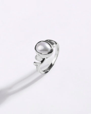 Authentic Pearl (Moti) Ring in 925 Sterling Silver - Shakti U