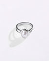 Sleek Pearl (Moti) Ring in 925 Sterling Silver - Shakti U