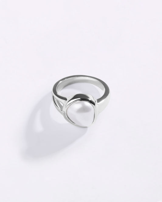 Majestic Pearl (Moti) Ring in 925 Sterling Silver - Shakti U