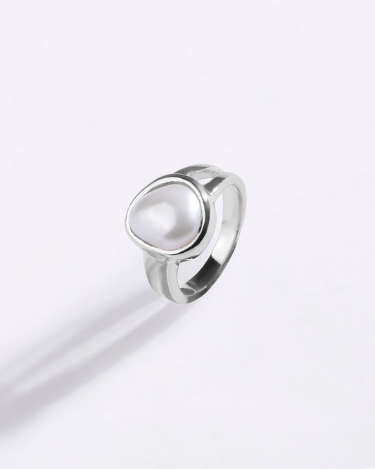 Majestic Pearl (Moti) Ring in 925 Sterling Silver - Shakti U