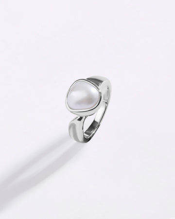 Vibrant Pearl (Moti) Ring in 925 Sterling Silver - Shakti U