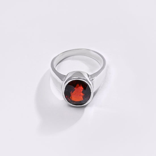 Premium GARNET (GOMED) Ring in 925 Silver - #1224B - Myra