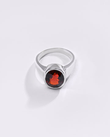 Premium GARNET (GOMED) Ring in 925 Silver - #1224B - Myra