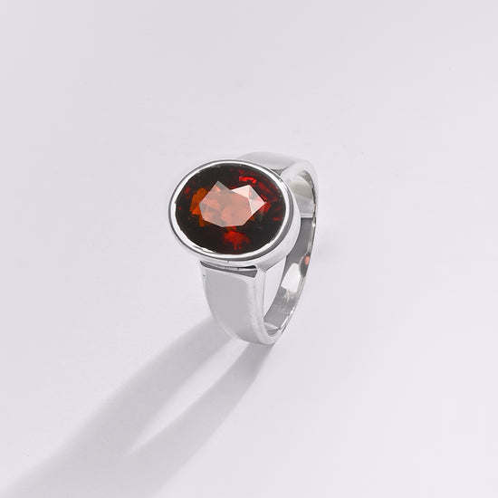Premium GARNET (GOMED) Ring in 925 Silver - #1224B - Myra