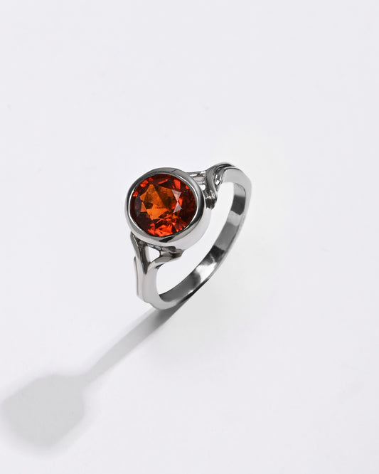 Garnet (Gomed) Ring â€“ 925 Silver Crafted - #1175B - Myra