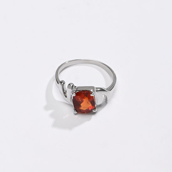 Garnet (Gomed) Ring – 925 Silver Minimalist - #1196N4 - Myra
