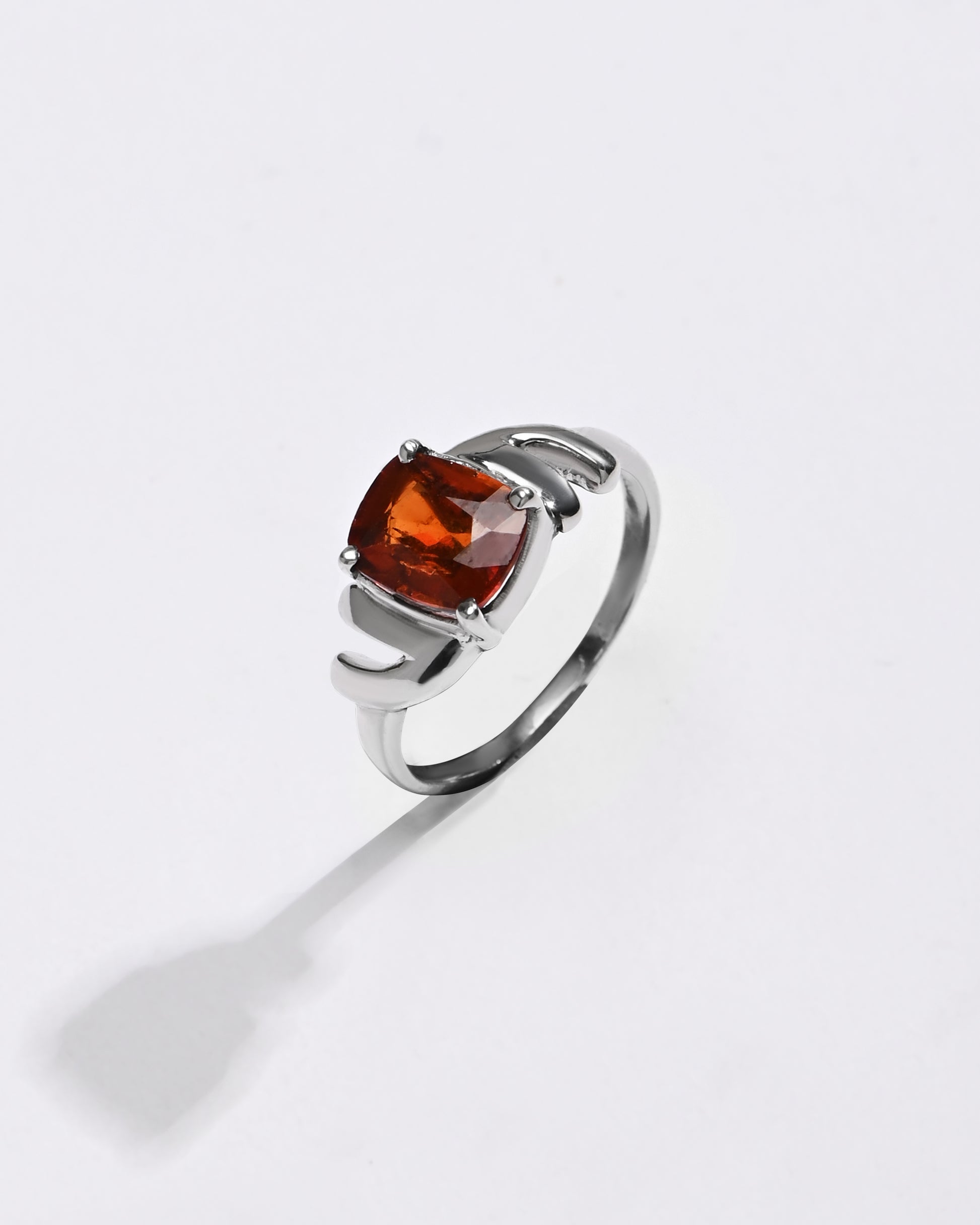 Garnet (Gomed) Ring – 925 Silver Minimalist - #1196N4 - Myra