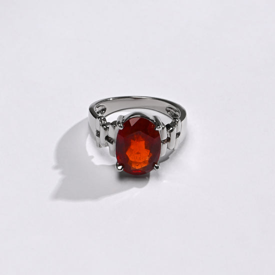 Classic Garnet (Gomed) Ring – 925 Silver - #1199N4 - Myra
