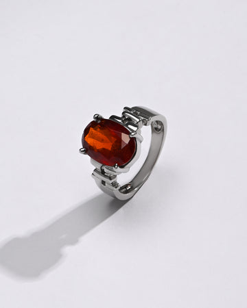 Classic Garnet (Gomed) Ring – 925 Silver - #1199N4 - Myra
