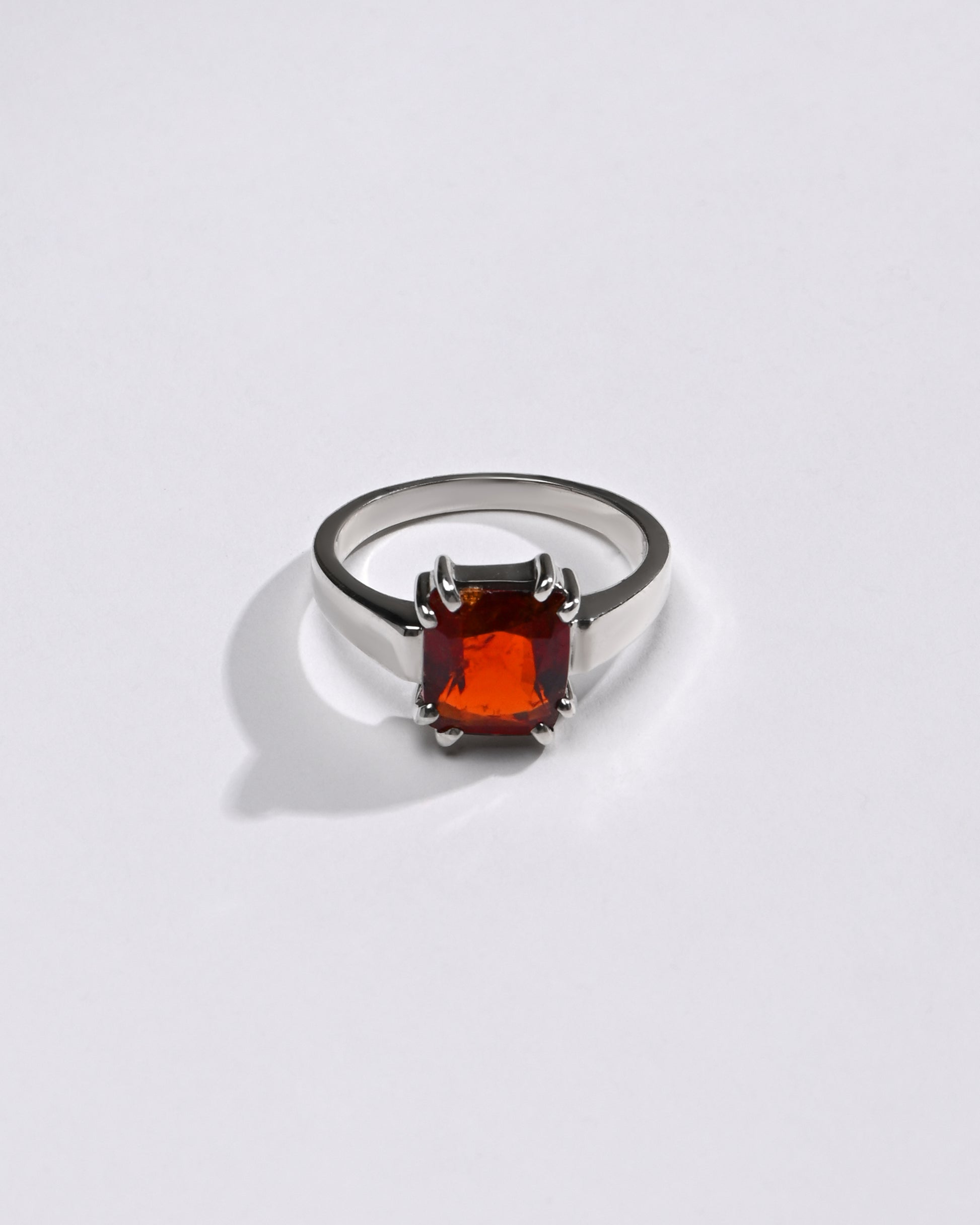 925 Silver Garnet (Gomed) Ring - #1200N8 Sq - Myra